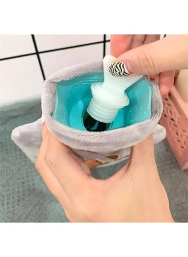 جهاز تدفئة محمول بكسوة فرو ناعمة - قربة مياه صغيرة سعة 150 مل مضادة للتسرب لتدفئة اليدين والقدمين وتخفيف آلام الرقبة والكتف - Image 2